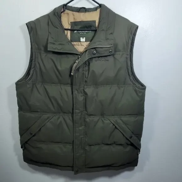 Eddie Bauer Goose Down Army Green EB650 Puffer Vest Size XLT 32726-1Clo3 - Picture 12 of 12